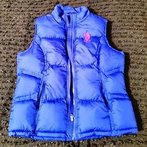 USPA Womens Blue Puffer Vest.